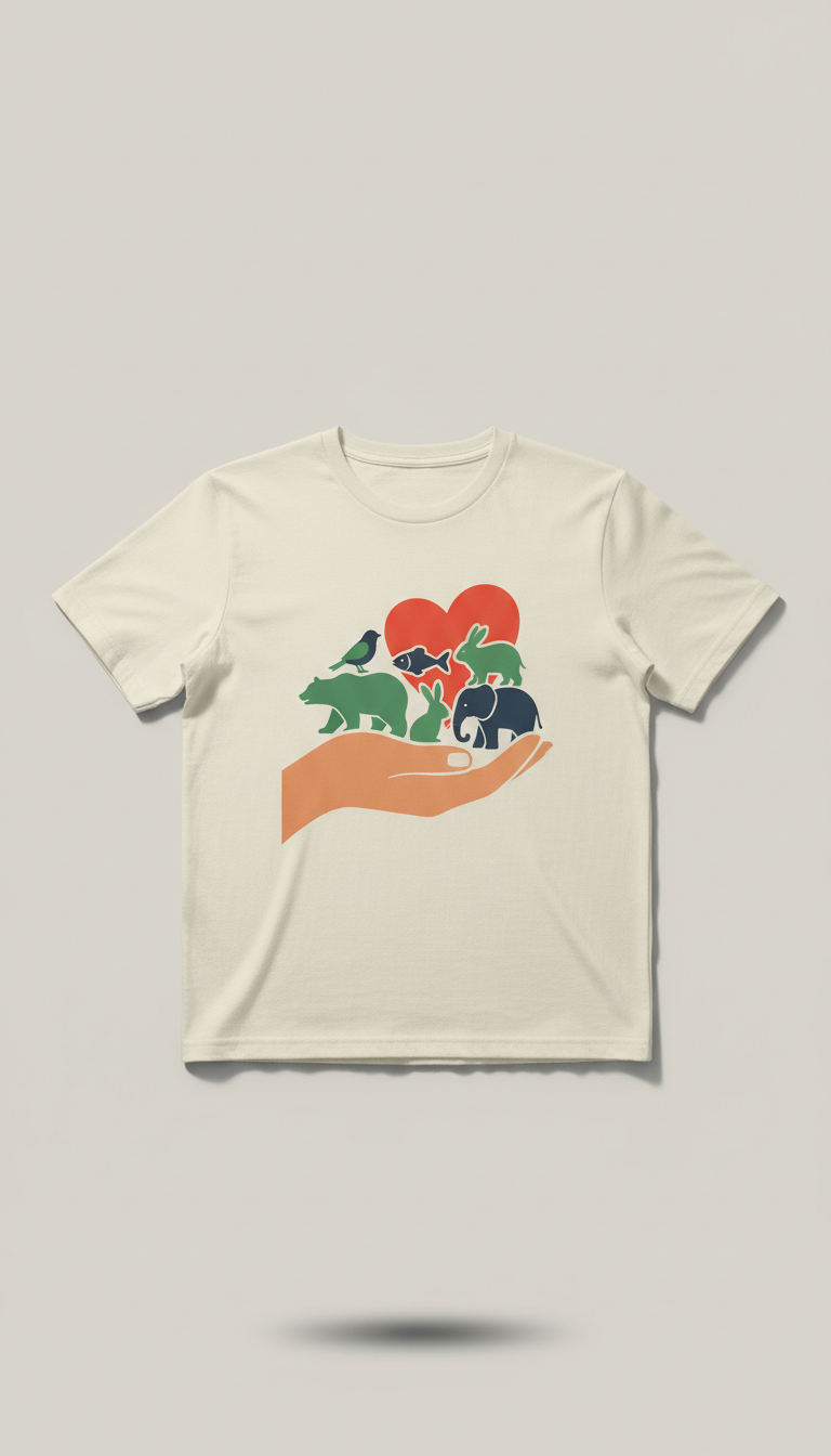 Camiseta algodón mensaje animalista